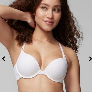 SOMA EMBRACEABLE
Push-Up Plunge Bra With Lace in White, 34B🆕